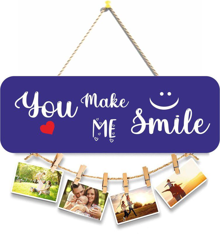AMIT FASHION HUB Wooden You Make Me Smile beautifull UV Print Wood Wall Hanging for wall decoration home Name Plate  (Multicolor)