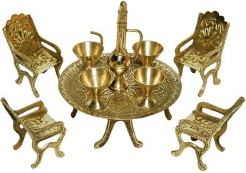 Sajawat Bazaar King Decorative Showpiece - 13 cm  (Brass, Gold)