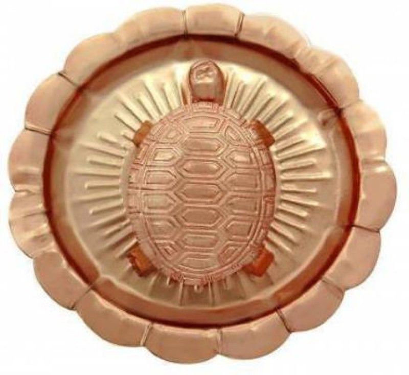 VibeX ™ Authentic BLESSED & ENERGIZED FENGSHUI HINDU WISH FULFILLING TORTOISE KACHAP KACHUA YANTRA WITH OM PLATE Decorative Showpiece - 2 cm  (Metal, Copper)
