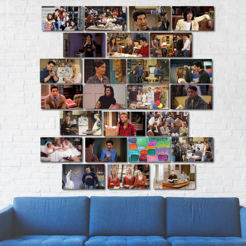 Friends TV SERIES WALL DECOR | PACK OF 50 wall collage kit |wall poster| Joey Tribbiani,Rachel Green, Phoebe Buffay Fine Art Print  (6.4 inch X 3.6 inch)