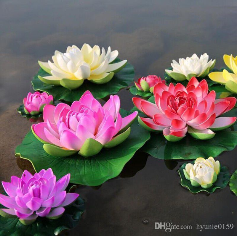 Everbuy Artificial Foam Floating Flowers for Water, Home, Office Decoration (Pack of 3) Multicolor Lotus Artificial Flower  (7 inch, Pack of 3, Single Flower)