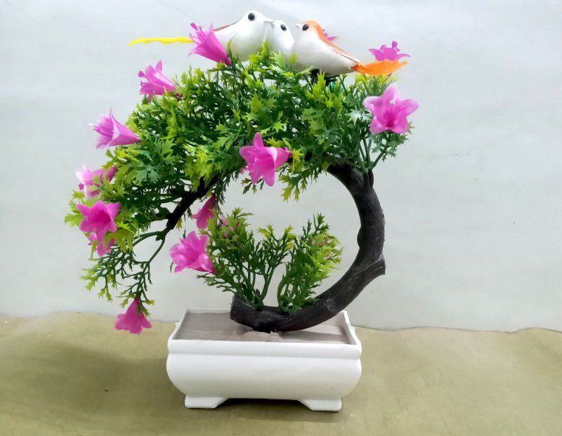 RESILIENCE Artificial Plant for Decoration Bonsai Wild Artificial Plant with Pot  (22 cm, Multicolor)