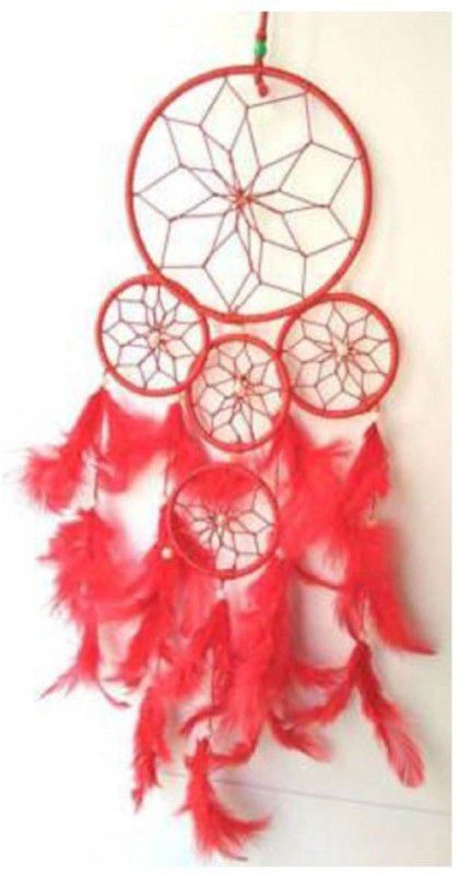 SKC Traders Red Dream Catcher  (Red)