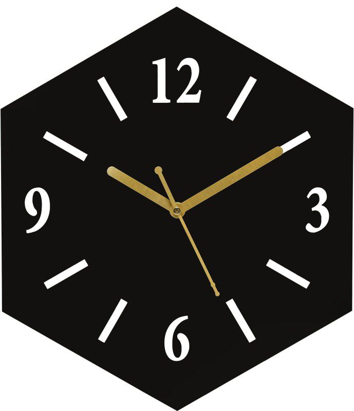 DAZLR Analog 30 cm X 26.5 cm Wall Clock  (Black, Without Glass, Standard)