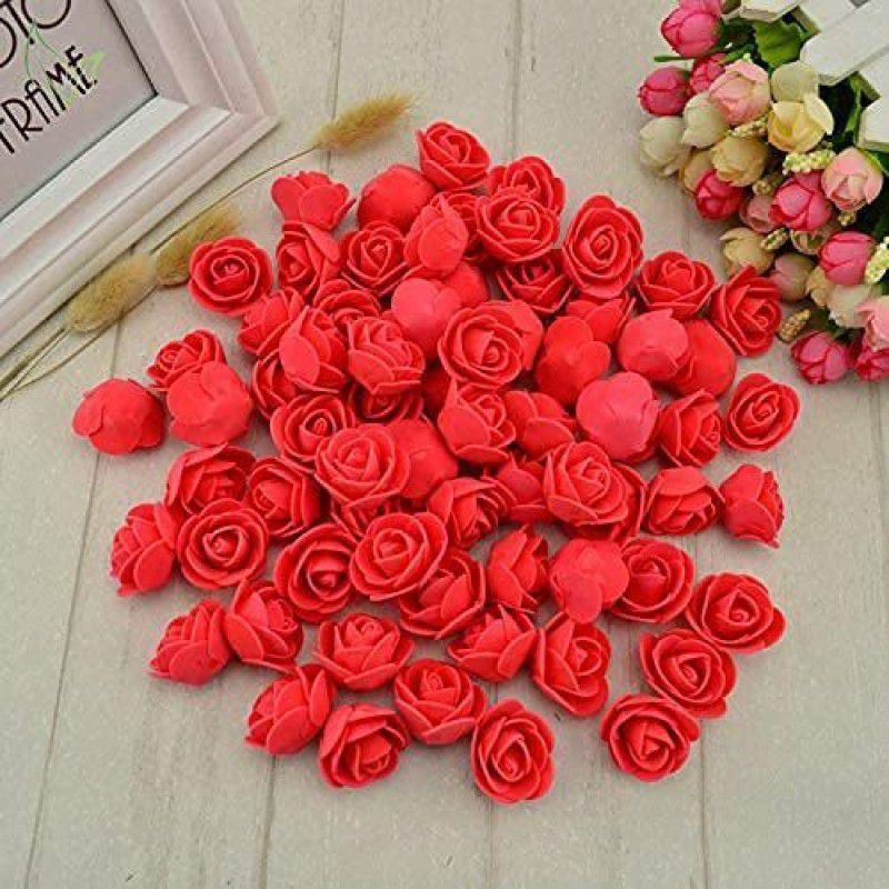 well art gallery Artifical Foam rose small smooth red rose for home table Decor (Red, Pack of 50) Red Rose Artificial Flower  (1.5 inch, Pack of 50, Single Flower)