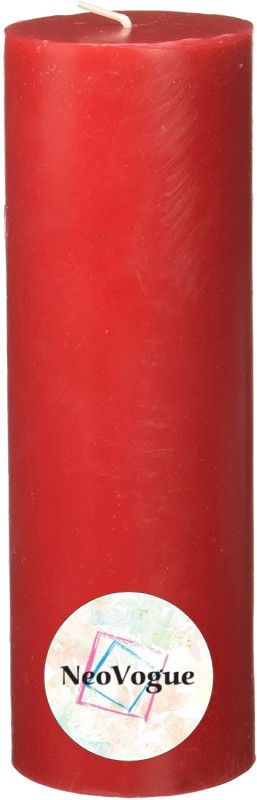 NeoVogue 8 X 2 Inch Scented Pillar Candle For Birthday and Festival-Red-Spicy Red Candle  (Red, Pack of 1)