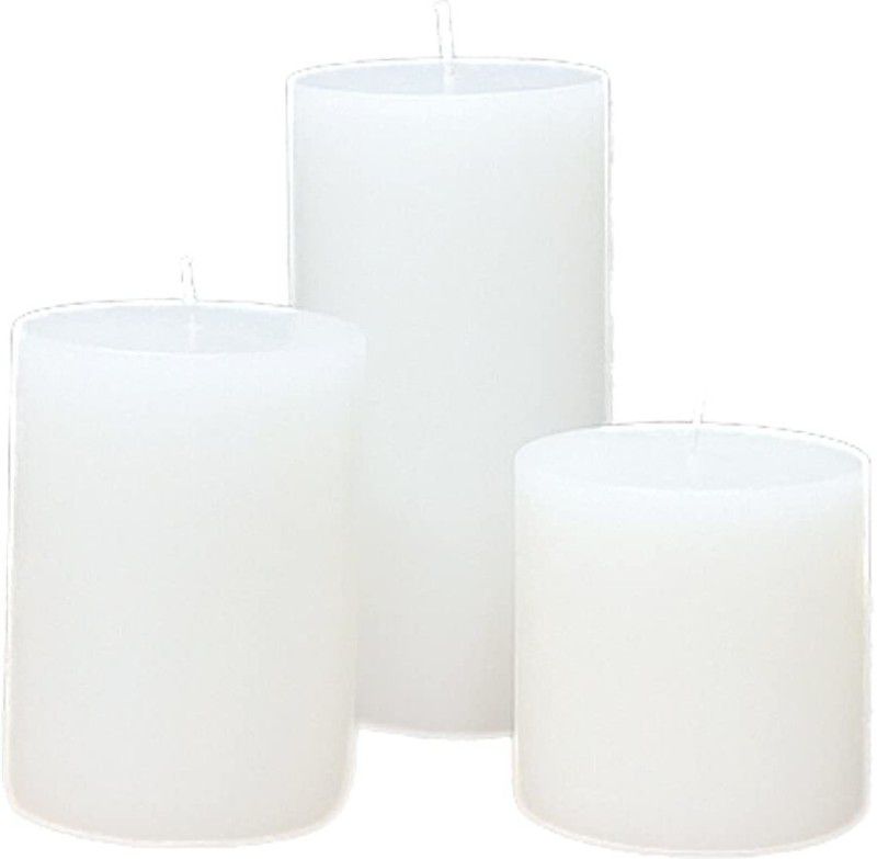 Floish ParaffinSmokeless Candle  (White, Pack of 3)