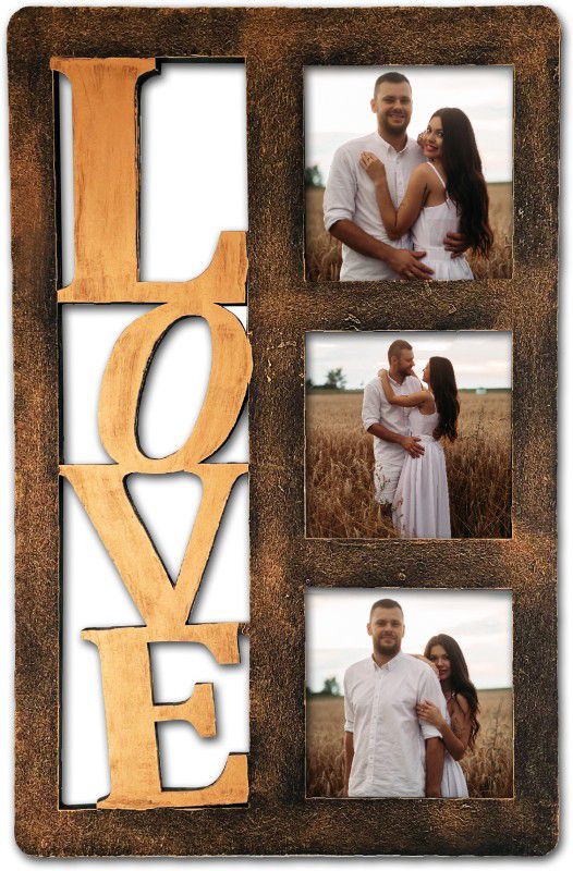 Phirki Studio Wood Personalized, Customized Gift Best Friends Reel Photo Collage gift for Friends, BFF with Frame, Birthday Gift,Anniversary Gift Wall  (Copper, 3 Photo(s), 4x4 Inch)