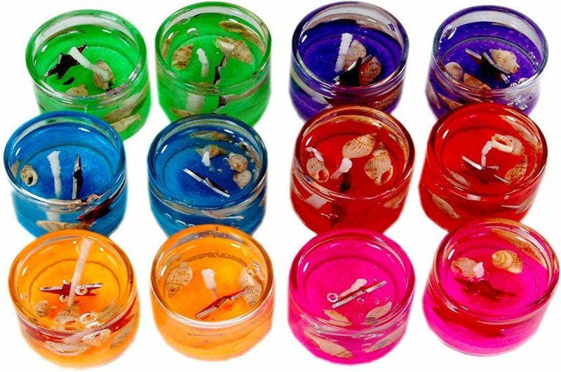 Ein Sof Small Jelly Candle  (Red, Green, Pink, Orange, Yellow, Pack of 18)