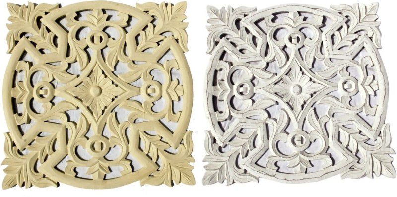 Onlinecrafts wall panel Pack of 2  (24 inch X 24 inch, White, Brown)