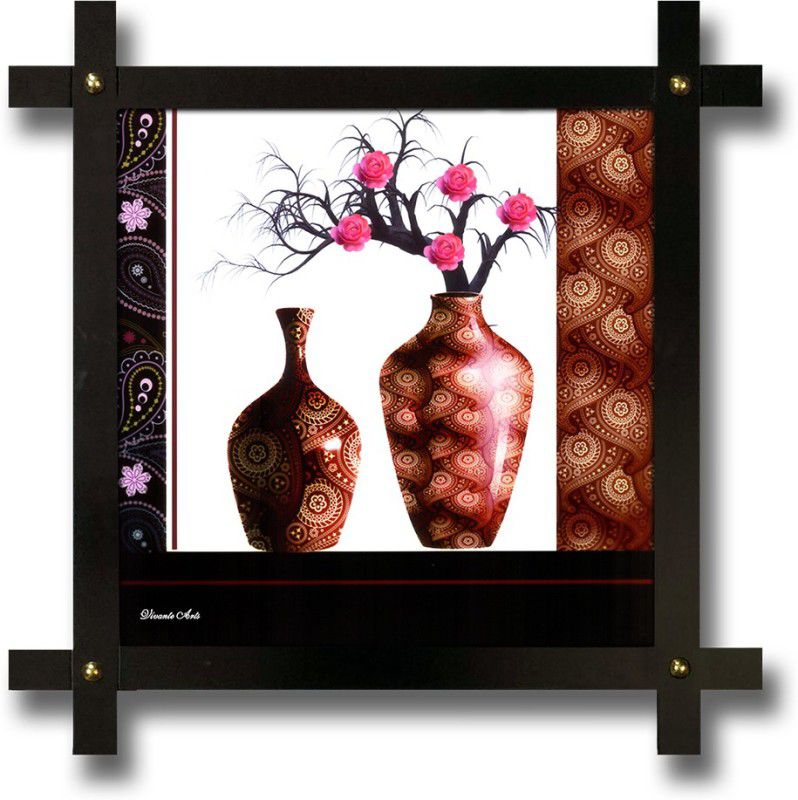 Poster N Frames Cross Wooden Frame Hand-Crafted with photo of Flower Digital Reprint 16.5 inch x 16.5 inch Painting  (With Frame)