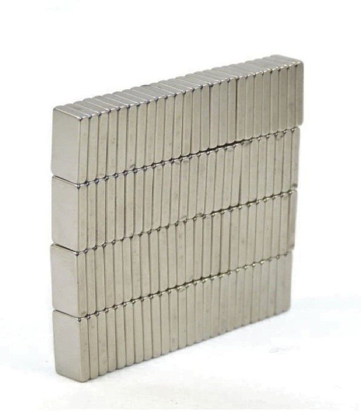 ART IFACT 100 Pieces of 10mm x 4mm x 2mm Neodymium Magnets - N52 Rectangular Magnets - Rare Earth NdfeB Magnets - For DIY, School Project or Commercial Usage Fridge Magnet, Multipurpose Office Magnets, Magnetic Paper Holder Pack of 100  (Silver)