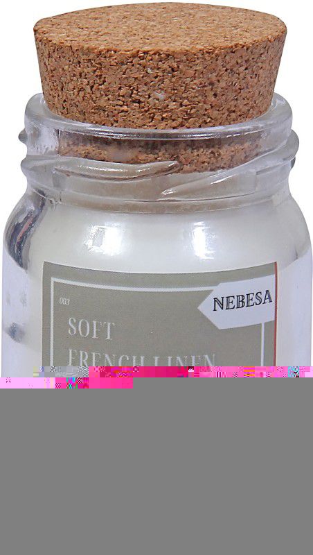 Nebesa Soft French Linen Soy Wax Fragrance Of Love Candle  (White, Pack of 1)