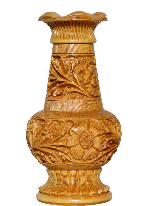 TREND N ART FLOWER BASE 6 '' Wooden Vase  (10 inch, Brown)