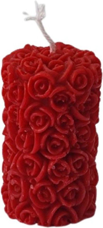ZoloKing Handmade Smokeless Design Wax Red rose fragrance thin candle home décor Candle  (Red, Pack of 1)