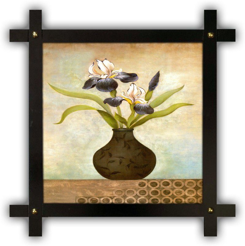 Poster N Frames Cross Wooden Frame Hand-Crafted with photo of Flower (floral) 17407-crossframe Digital Reprint 16.5 inch x 16.5 inch Painting  (With Frame)