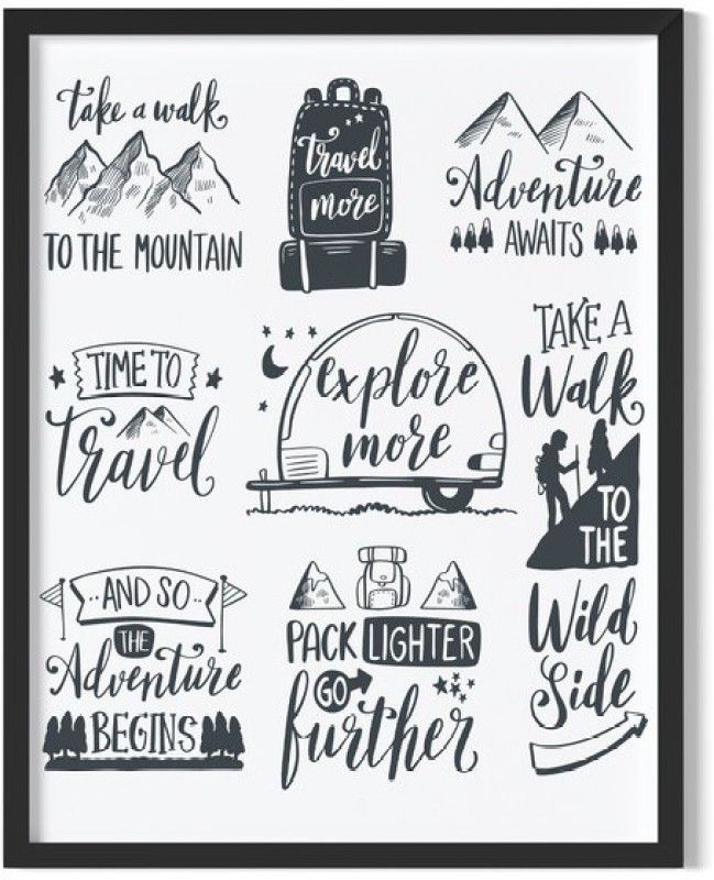 Infinite Nation travel theme Motivational Posters for Home décor for Boys Girls Kitchen Room Funny Posters (8x12 inch Synthetic Wood Black Frame) Digital Reprint 12 inch x 8 inch Painting  (With Frame)