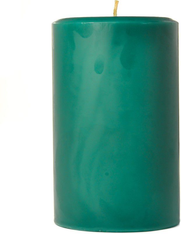 Scented Hand Poured Candle (Green) | Scented Pillar Candle  (Black, Pack of 1)