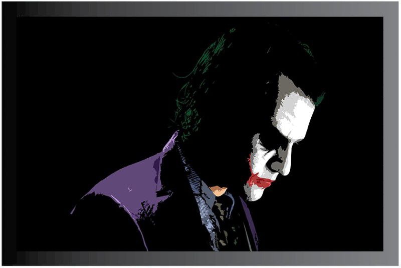 Joker Frame Poster For Room Synthetic Wood Gloss Lamination F77 Paper Print  (14 inch X 20 inch, Framed)