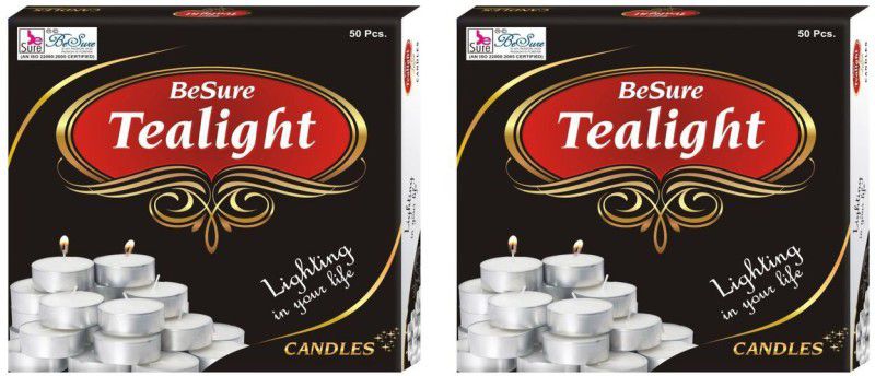 Besure Tealights Candle  (White, Pack of 100)
