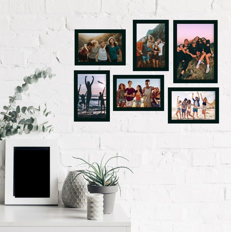 Flipkart Perfect Homes Acrylic Personalized, Customized Gift Best Friends Reel Photo Collage gift for Friends, BFF with Frame, Birthday Gift,Anniversary Gift Wall  (Black, 6 Photo(s), Set of 6 Photo Frames for 5 Photos of 4"x6",1 Photos of 5"x7")