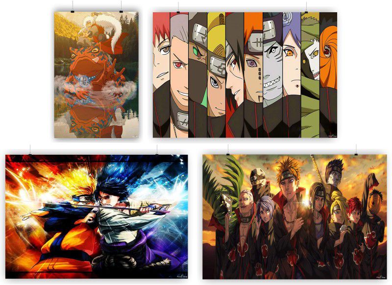 Naruto Super Hero Combo 436 for wall decoration Paper Print  (18 inch X 12 inch, Rolled)