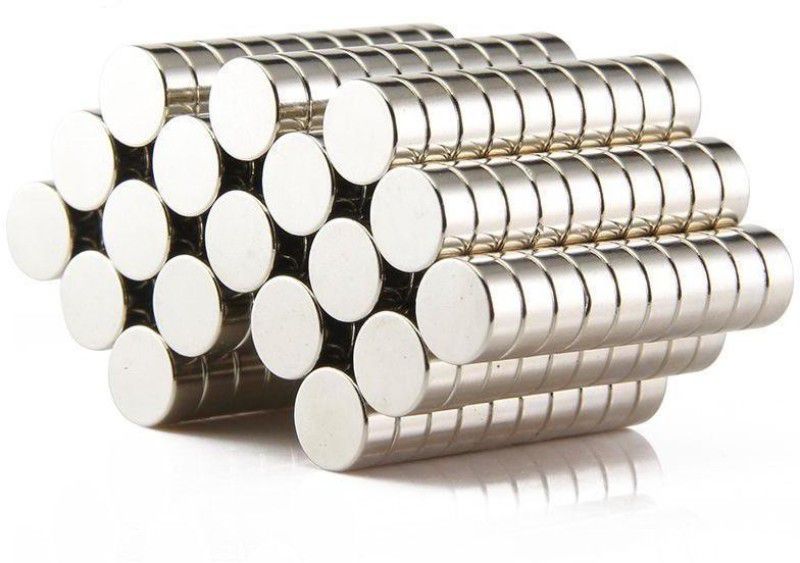 ART IFACT 200 Pieces of 10mm x 3mm Neodymium Magnets - N52 Disc / Cylindrical magnets - Rare Earth NdfeB Fridge Magnet, Multipurpose Office Magnets, Magnetic Paper Holder Pack of 200  (Silver)