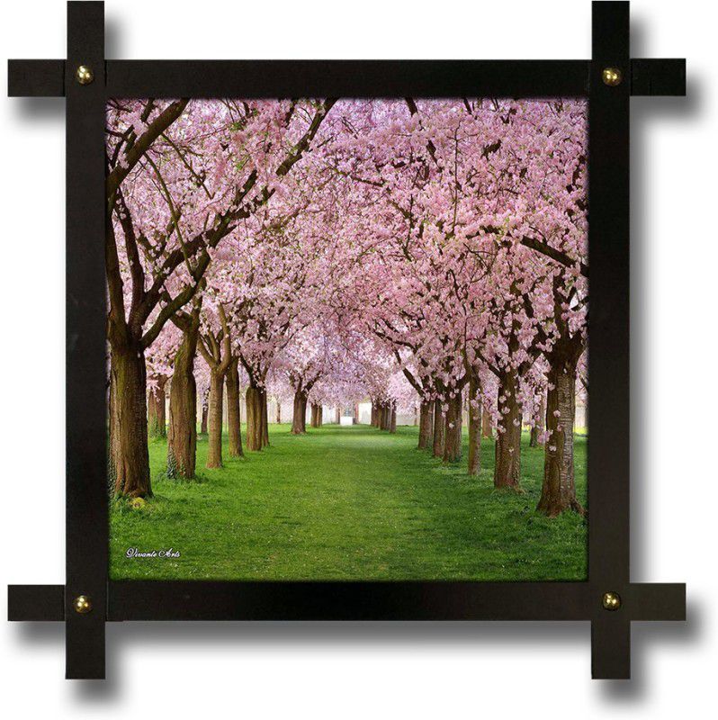 Poster N Frames Cross Wooden Frame Hand-Crafted with photo of landscape scenery Digital Reprint 18 inch x 16.5 inch Painting  (With Frame)