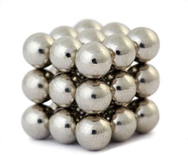 ART IFACT 27 Pieces of 10mm Neodymium Magnets - N52 Ball Magnets Sphere - Rare Earth NdfeB Fridge Magnet, Multipurpose Office Magnets, Magnetic Paper Holder Pack of 27  (Silver)
