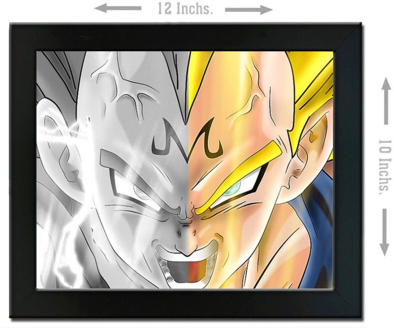 Dragon ball Vegeta Poster Wall Art for Room and Office Photographic Paper  (12 inch X 10 inch, Framed)