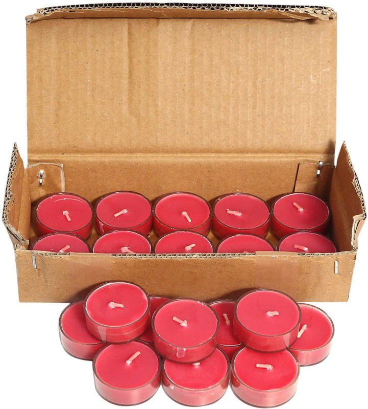 Sleekdeco Red Scented candles Tealight variation- Red Rose Pack of 20 Candle  (Red, Pack of 20)