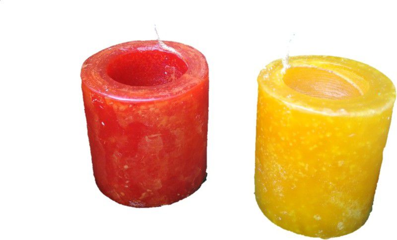 Ashly Spiral candles Candle  (Yellow, Red, Pack of 2)