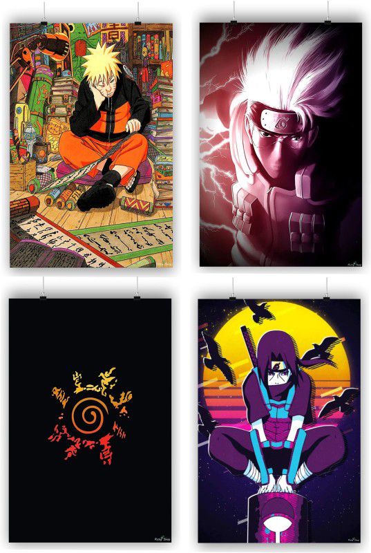 Naruto Super Hero Combo 444 for wall decoration Paper Print  (18 inch X 12 inch, Rolled)