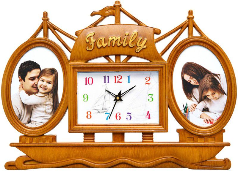 Attractionz Analog 29 cm X 38.5 cm Wall Clock  (Beige, With Glass, Standard)