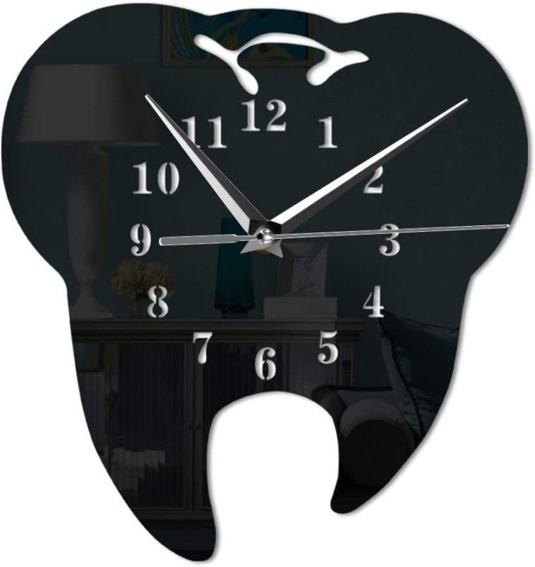 Qeznef Analog 30 cm X 30 cm Wall Clock  (Black, Without Glass, Standard)