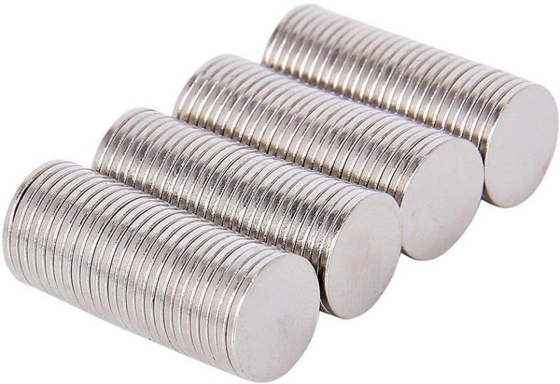 ART IFACT 100 Pieces of 12mm x 1.5mm Neodymium Magnets - N52 Disc / Cylindrical magnets - Rare Earth NdfeB Fridge Magnet, Multipurpose Office Magnets, Magnetic Paper Holder Pack of 100  (Silver)