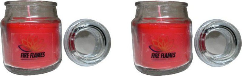 FireFlames Aroma Wax Elegant Series- Scented Candle- STRAWBERRY Fragrance, PACK -2 Candle  (Red, Red, Pack of 2)
