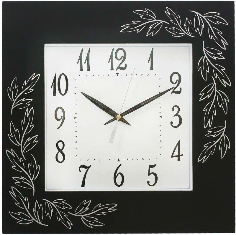 eCraftIndia Analog 31 cm X 31 cm Wall Clock  (Brown, With Glass, Standard)