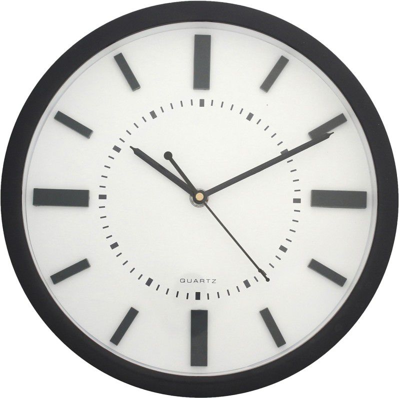 eCraftIndia Analog 25 cm X 25 cm Wall Clock  (Grey, With Glass, Standard)