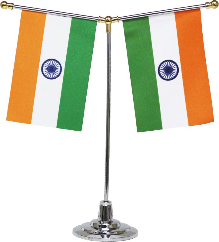 FlagSource India Rectangle Table Miniature Flag  (Polyester)
