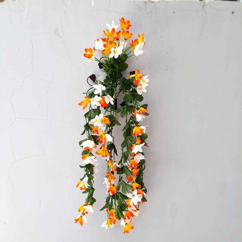 Apkamart Artificial Hanging Flower Plant Stick for Home Decoration,Living Room Corner Artificial Plant  (69 cm, Orange)