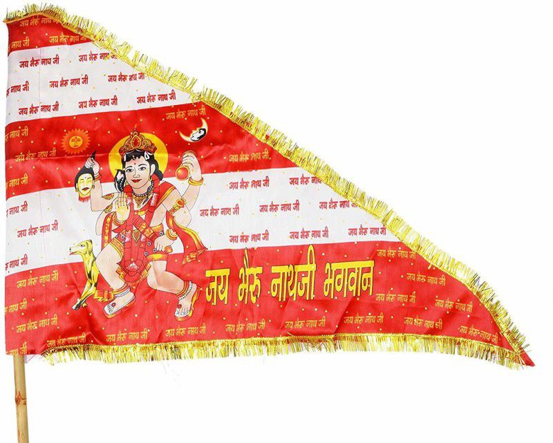 KRITI CREATION Bheru Nath Flag Triangle Outdoor Flag Flag  (Cotton)