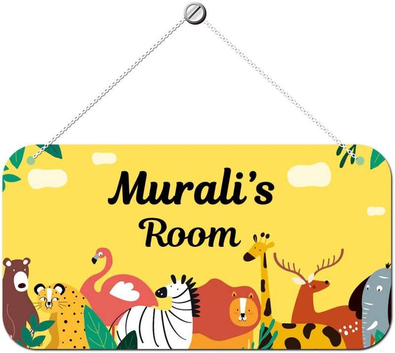 ARTBUG Wooden Murali Door Sign Kids Room Name Plate  (Multicolor)