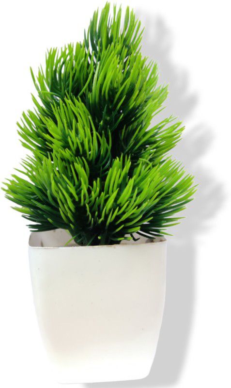 RIP RAP Wild Artificial Plant with Pot  (14 cm, Green)