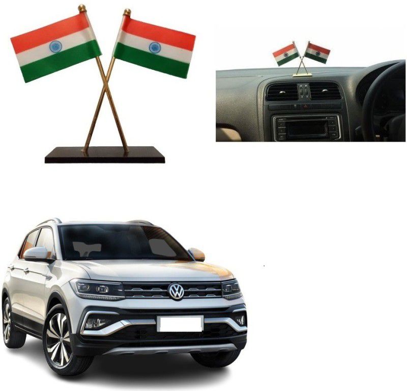 SPREADX Car Dashboard Idols India Flag Double Sided Wind Car Dashboard Flag Flag  (Paper, Metal)