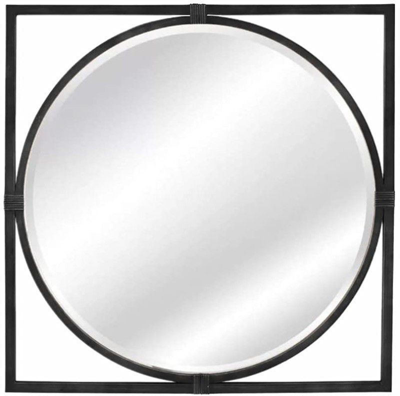 ALFA DESIGN Wall Mirror with Wood Frame Round Wall Mirror for Entryways, (18inch) Decorative Mirror  (Rectangle)