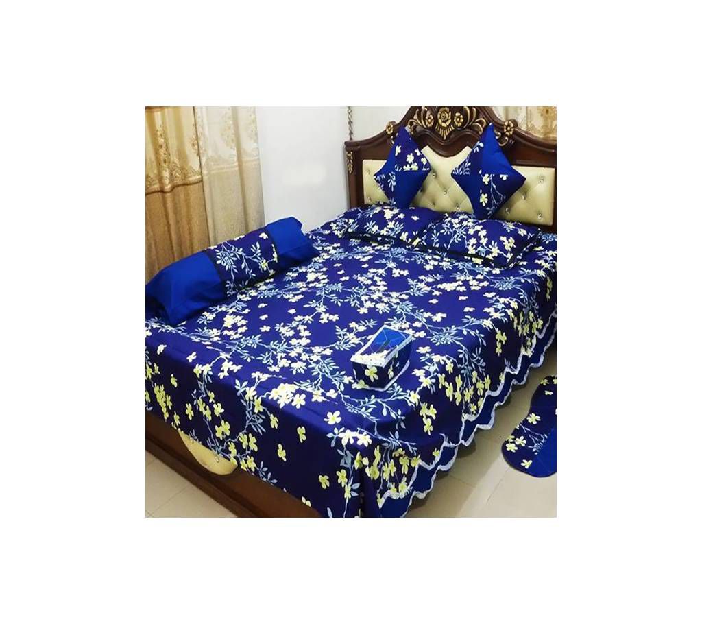 100% cotton blue color bed sheet
