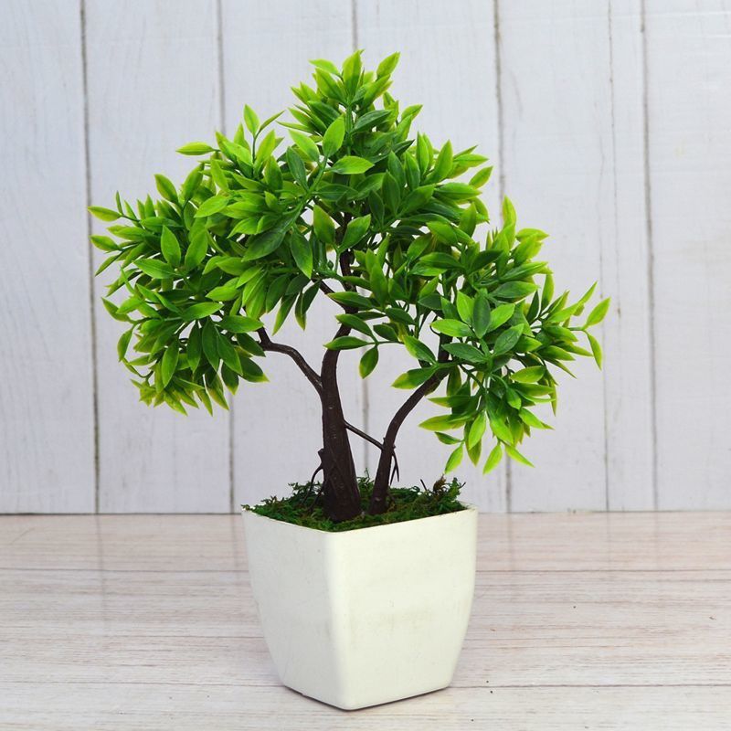 DecoreBugs Artificial Mix Bonsai in Pot Bonsai Wild Artificial Plant with Pot  (28 cm, Green)