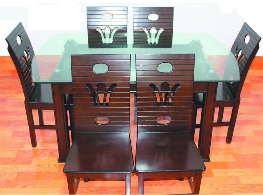MDF Wooden Dining Table with 6 chair
