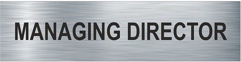 SIGNAGE AND BOARDS SOLUTION Steel Managing Director - Silver -Chemically Etched (9"x3") Name Plate  (Silver)